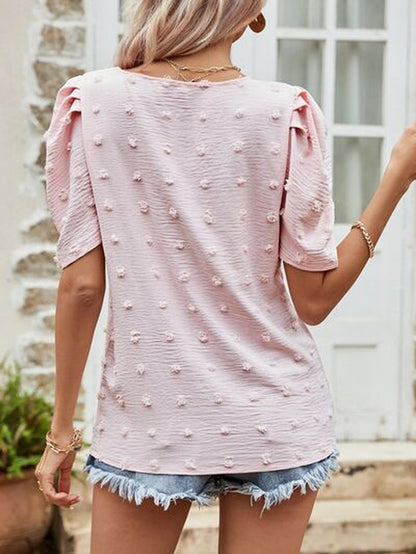 Chic Dot Puff Sleeve Top 